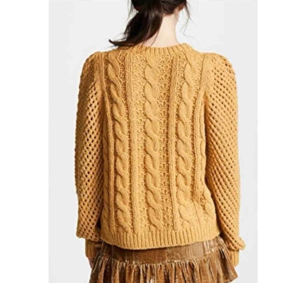 Loveshackfancy Rosie Cable Knit Sweater Amber - Picture 3 of 13